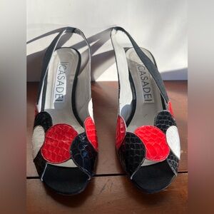 Vintage Casadei black slingback sandal